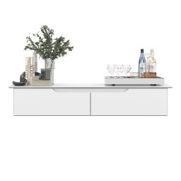 Rack Suspenso Pequeno Painel Parede Sala Tv Estante Quarto:branco/freijó - 5