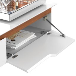 Rack Suspenso Pequeno Painel Parede Sala Tv Estante Quarto:branco/freijó - 4