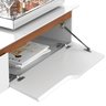 Rack Suspenso Pequeno Painel Parede Sala Tv Estante Quarto:branco/freijó - 4
