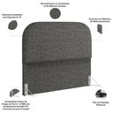 Ver imagem 5 de Cabeceira Cama Box Queen 160cm Lanna com Puff Recamier Doha W01 Linho Mescla Chumbo - Lyam Decor