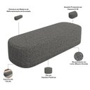 Ver imagem 7 de Cabeceira Cama Box Queen 160cm Lanna com Puff Recamier Doha W01 Linho Mescla Chumbo - Lyam Decor