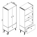 Ver imagem 3 de Cristaleira 680x1730x400 mm Curve Cinza/Off White