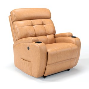 Poltrona do Papai Reclinável com Elevador Lift Pós Cirurgico em Corino Cor Caramelo- Modelo Florença