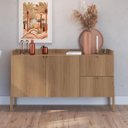 Ver imagem 3 de Balcão Buffet 139cm 2 Portas 2 Gavetas Pé Madeira Oslo Hanover 37969E