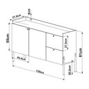 Ver imagem 2 de Balcão Buffet 139cm 2 Portas 2 Gavetas Pé Madeira Oslo Hanover 37969E