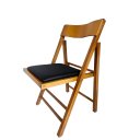 Ver imagem 2 de Cadeira Dobrável em Madeira Rustica com Assento Estofado - Cor Mel Courino Preto