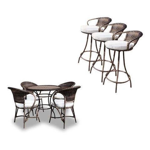 Conjunto Arcobalena Duna Cru + 3 Banquetas Duna Cru Giratórias para Área Externa Jardim