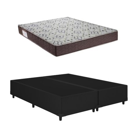 Cama Box Casal Bipartido Iso 150 Espuma D45 138x188 Preto - Ortobom