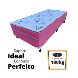 Cama Box Solteiro Conjugado Ortopédico Sleep Pink 88x188x53 - 3