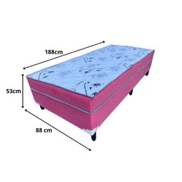 Cama Box Solteiro Conjugado Ortopédico Sleep Pink 88x188x53 - 2