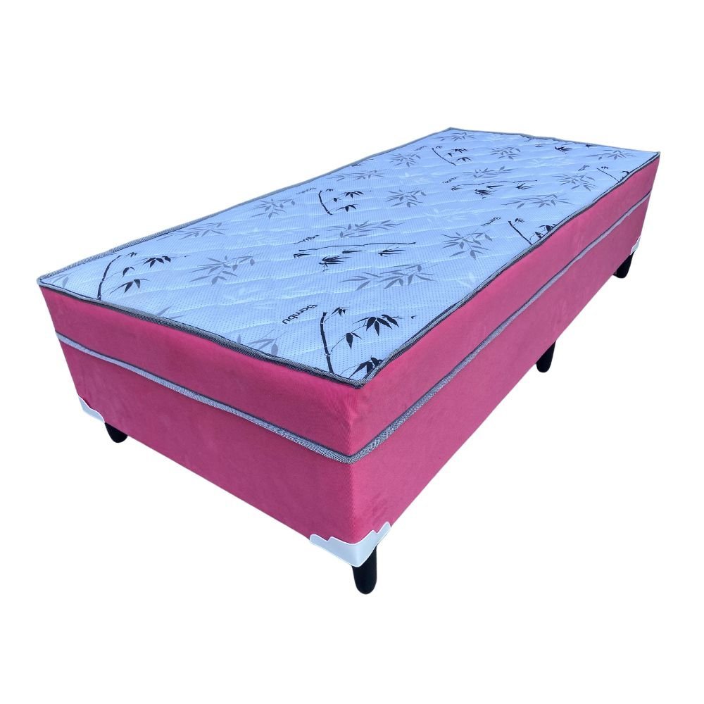 Cama Box Solteiro Conjugado Ortopédico Sleep Pink 88x188x53 - 1