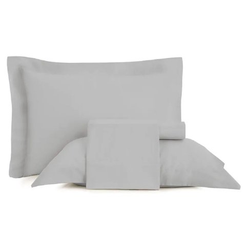 Jogo Cama Casal Altenburg 300 Fios Sublime Ponto Ajour Cinza