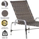 Ver imagem 5 de Kit 4 Cadeiras Vênus e Mesa Garden, 2 Espreguiçadeiras Catar e Mesa Emily para Jardim, Piscina Trama