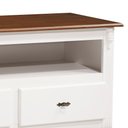 Ver imagem 4 de Rack para Sala com Pés Luis Xv 2 Gavetas e Nicho 60502 Linz Móveis - Branco/imbuia Glazer