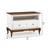 Rack para Sala com Pés Luis Xv 2 Gavetas e Nicho 60502 Linz Móveis - Branco/imbuia Glazer - 5