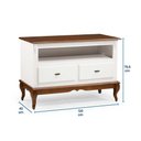 Ver imagem 5 de Rack para Sala com Pés Luis Xv 2 Gavetas e Nicho 60502 Linz Móveis - Branco/imbuia Glazer