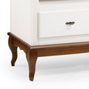 Ver imagem 3 de Rack para Sala com Pés Luis Xv 2 Gavetas e Nicho 60502 Linz Móveis - Branco/imbuia Glazer