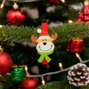 Ver imagem 2 de Enfeite Árvore Natal Prendedores Alce Rena Natalino Kit 48pç