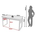 Ver imagem 3 de Escrivaninha Mesa para Escritório Home Office sem Gavetas 136cm Branco Tecno Mobili