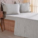 Ver imagem 1 de Jogo de Cama Solteiro 3 Pçs Line Stile 100% Poliéster 88x188x30cm Verde Alfafa