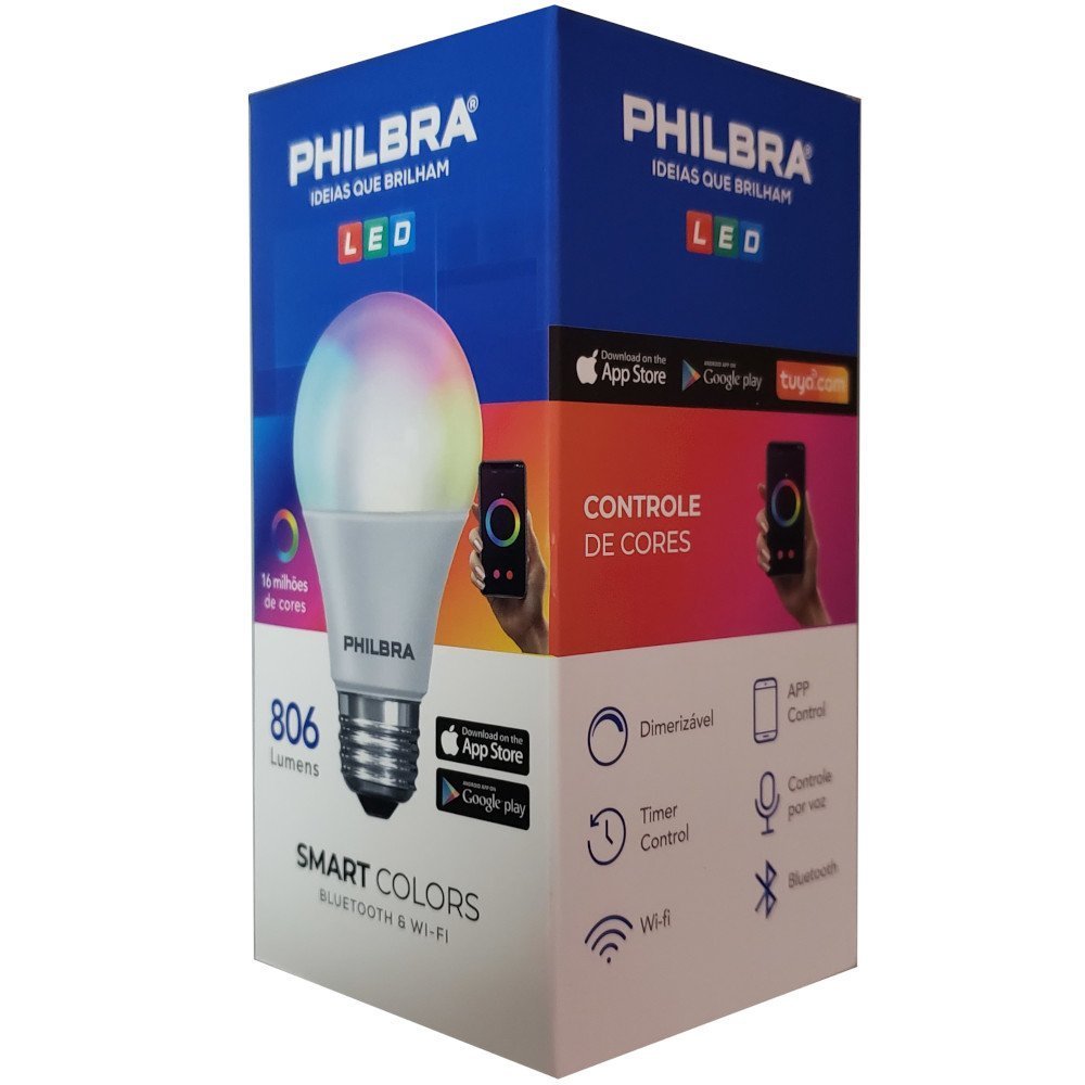 Lâmpada Smart RGB Bulbo LED Wi-fi Inteligente - 3