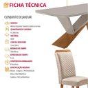 Ver imagem 3 de Mesa Yasmin 6 Lugares Vidro com Cadeiras Lorena Veludo Off White 180cm Moderna