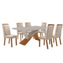 Ver imagem 5 de Mesa Yasmin 6 Lugares Vidro com Cadeiras Lorena Veludo Off White 180cm Moderna