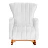 Kit Poltrona Amamentação Balanço + Puff Suede Branco - Belliv Decor - 3