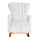 Ver imagem 3 de Kit Poltrona Amamentação Balanço + Puff Suede Branco - Belliv Decor