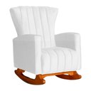 Ver imagem 2 de Kit Poltrona Amamentação Balanço + Puff Suede Branco - Belliv Decor