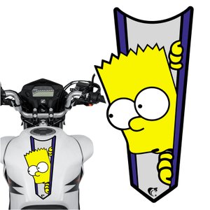 Adesivo Faixa Gravata sem Resina Bart Simpson Azul Teu Adesivo Adesivo Faixa Gravata sem Resina Moto