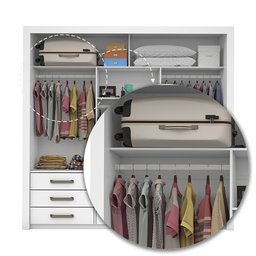 Quarto Completo com Cama de Casal Anjos Plus Carioca Móveis - 6