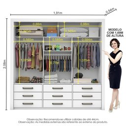 Quarto Completo com Cama de Casal Anjos Plus Carioca Móveis - 8