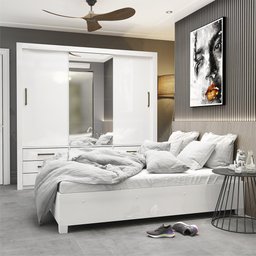 Quarto Completo com Cama de Casal Anjos Plus Carioca Móveis - 2