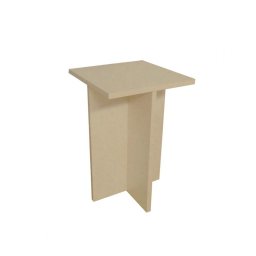 Banco Tampo Quadrado 45cm em Mdf Natural [f031] - 1