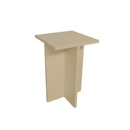 Banco Tampo Quadrado 45cm em Mdf Natural [f031] - 2