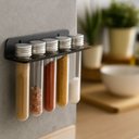 Ver imagem 2 de Suporte Porta Temperos 5 Tubetes de Parede - Aço Preto