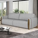 Ver imagem 2 de Sofá 02 Lugares para Sala de Estar Pés em Madeira 168 Cm Flora M03 Veludo Cinza - Lyam Decor