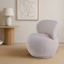 Ver imagem 2 de Poltrona Orgânica Aisha Base Fixa Bouclé Bege Mesclado - Nexta Casa