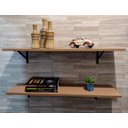 Ver imagem 2 de Kit 2 Prateleiras Avelã 100% Mdf 60x20 C Suporte Reforçado