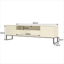 Ver imagem 5 de Rack para Tv até 75 Polegadas 2 Portas 1 Gaveta Lume 200 Cm com Led e Pés Estilo Industrial