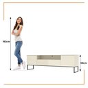 Ver imagem 3 de Rack para Tv até 75 Polegadas 2 Portas 1 Gaveta Lume 200 Cm com Led e Pés Estilo Industrial