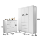 Ver mais imagens de Dormitório Infantil Ane Guarda Roupa/berço/comoda Branco
