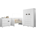 Ver imagem 1 de Dormitório Infantil Ane Guarda Roupa/berço/comoda Branco