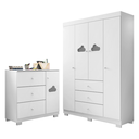 Ver imagem 6 de Dormitório Infantil Ane Guarda Roupa/berço/comoda Branco