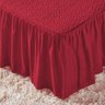 Colcha Casal 5 Peças com Babado Detalhe Floral Magnólia:Vermelho - 2