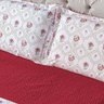 Colcha Casal 5 Peças com Babado Detalhe Floral Magnólia:Vermelho - 4