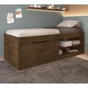 Ver imagem 3 de Cama Box Solteiro com Sapateira Tien Malbec MDP Marrom Framar