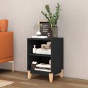 Ver imagem 1 de Mesa de Apoio Lateral 40 X 57 Cm 2 Nichos Pés Madeira Mdp Preto - Clicklar