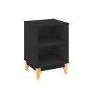 Ver imagem 2 de Mesa de Apoio Lateral 40 X 57 Cm 2 Nichos Pés Madeira Mdp Preto - Clicklar
